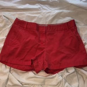 Red chino shorts